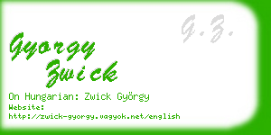 gyorgy zwick business card